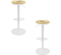 RegalosMiguel Pack 2 Taburetes Vikin Asiento Madera - Blanco