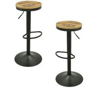 RegalosMiguel Pack 2 Taburetes Vikin Asiento Madera - Negro