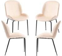 RegalosMiguel Pack 4 Sillas Bille Black Terciopelo - Beige