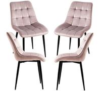 RegalosMiguel Pack 4 Sillas Cade Terciopelo - Gris