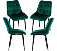 RegalosMiguel Pack 4 Sillas Cade Terciopelo - Verde
