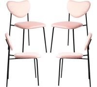 RegalosMiguel Pack 4 Sillas Cora Black Terciopelo - Rosa
