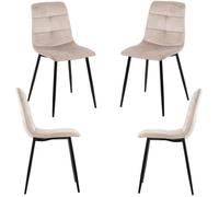 RegalosMiguel Pack 4 Sillas Daris Terciopelo - Gris claro