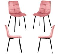 RegalosMiguel Pack 4 Sillas Daris Terciopelo - Rosa