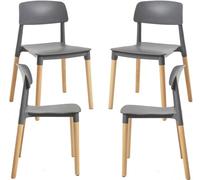 RegalosMiguel Pack 4 Sillas Estin - Gris oscuro