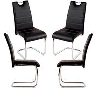 RegalosMiguel Pack 4 Sillas Hallen Polipiel - Negro