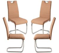 RegalosMiguel Pack 4 Sillas Hallen Tela - Marrón Claro