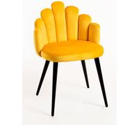 RegalosMiguel Pack 4 Sillas Hand Patas Negras Terciopelo - Amarillo