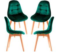 RegalosMiguel Pack 4 Sillas Kelen Terciopelo - Verde