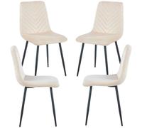 RegalosMiguel Pack 4 Sillas Kisa Black Terciopelo - Beige