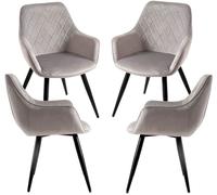 RegalosMiguel Pack 4 Sillas Kres Terciopelo - Gris