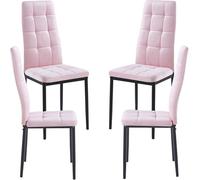 Regalos Miguel - Packs Sillas Comedor - Pack 4 Sillas LAN Terciopelo - Rosa