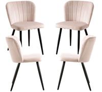 RegalosMiguel Pack 4 Sillas Luk Terciopelo - Beige
