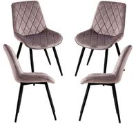 RegalosMiguel Pack 4 Sillas Min Terciopelo - Gris