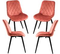 RegalosMiguel Pack 4 Sillas Min Terciopelo - Rosa