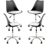 RegalosMiguel Pack 4 Sillas Neo - Negro y Blanco