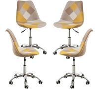 RegalosMiguel Pack 4 Sillas Neo Patchwork - Amarillo