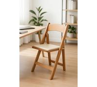 RegalosMiguel Pack 4 Sillas Plegables Wala Madera para Escritorio y Comedor - Madera Natural