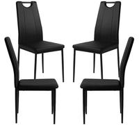 RegalosMiguel Pack 4 Sillas Risol Polipiel - Negro