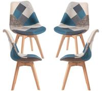 RegalosMiguel Pack 4 Sillas Synk Patchwork - Azul