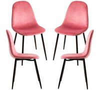 RegalosMiguel Pack 4 Sillas Teok Black Terciopelo - Negro