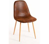 RegalosMiguel Pack 4 Sillas Teok Polipiel - Marrón Vintage