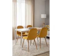 RegalosMiguel Pack 4 Sillas Teok Terciopelo - Amarillo