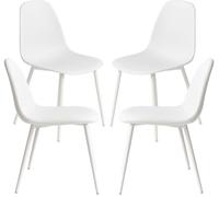 RegalosMiguel Pack 4 Sillas White Teok Polipiel - Blanco