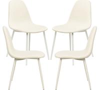 RegalosMiguel Pack 4 Sillas White Teok Tela - Blanco