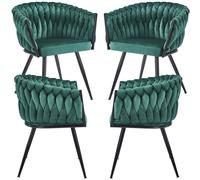 RegalosMiguel Pack 4 Sillas Widny Black Terciopelo - Verde
