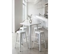 RegalosMiguel Pack 4 Taburetes Torix Altos 76 cm - Blanco