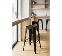 Regalos Miguel - Packs Taburetes Altos - Pack 4 Taburetes Torix Basic Altos 76 cm - Negro