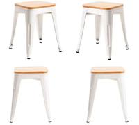 Pack 4 taburetes torix pequeños madera natural - blanco