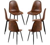 Regalos Miguel - Packs Sillas Comedor - Pack 6 Sillas Black Teok Polipiel - Marrón Vintage