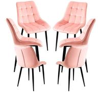RegalosMiguel Pack 6 Sillas Cade Terciopelo - Rosa