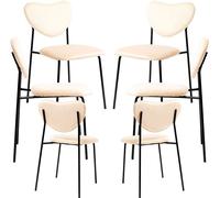 RegalosMiguel Pack 6 Sillas Cora Black Terciopelo - Beige