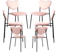 RegalosMiguel Pack 6 Sillas Cora Black Terciopelo - Rosa