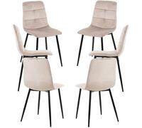 RegalosMiguel Pack 6 Sillas Daris Terciopelo - Gris claro