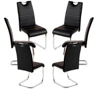 RegalosMiguel Pack 6 Sillas Hallen Polipiel - Negro