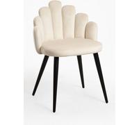 RegalosMiguel Pack 6 Sillas Hand Patas Negras Terciopelo - Beige