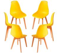 RegalosMiguel Pack 6 Sillas Kelen - Amarillo