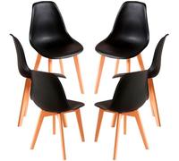 RegalosMiguel Pack 6 Sillas Kelen - Negro