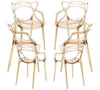 RegalosMiguel Pack 6 Sillas Korme Transparente - Ambar