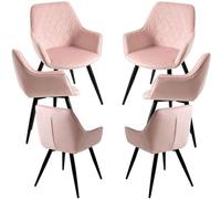 RegalosMiguel Pack 6 Sillas Kres Terciopelo - Rosa