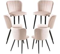 RegalosMiguel Pack 6 Sillas Luk Terciopelo - Beige