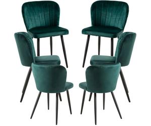 RegalosMiguel Pack 6 Sillas Luk Terciopelo - Verde
