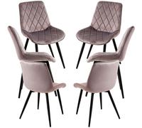 RegalosMiguel Pack 6 Sillas Min Terciopelo - Gris