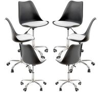 RegalosMiguel Pack 6 Sillas Neo - Negro y Blanco