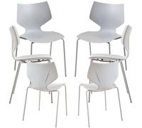 RegalosMiguel Pack 6 Sillas Plecy - Gris claro