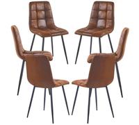 Regalos Miguel - Packs Sillas Comedor - Pack 6 Sillas Stuhl Polipiel - Marrón Vintage